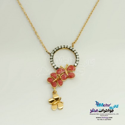 گردنبند طلا - طرح پروانه-MM1605